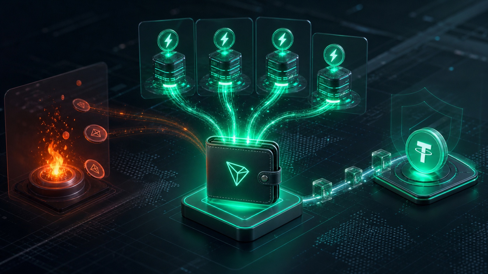 TRON energy delegation powering a wallet before a USDT transfer